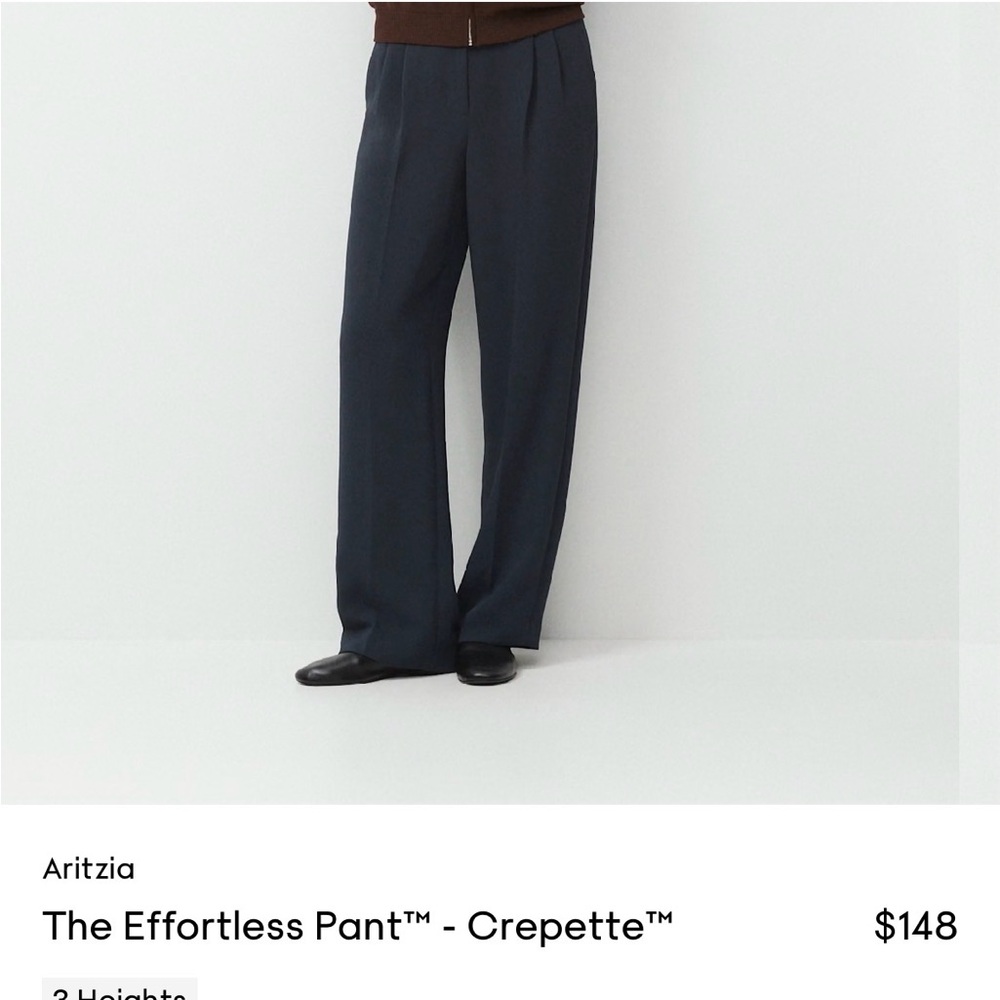Aritzia The Effortless Pan TALL Dark Night Navy Crepette